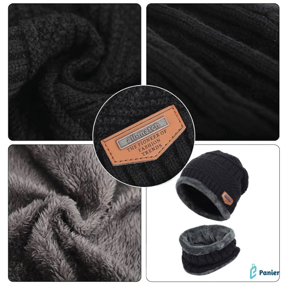 Bonnet D'hiver Tricoté En Laine Épaisse Pour Hommes Et Femmes