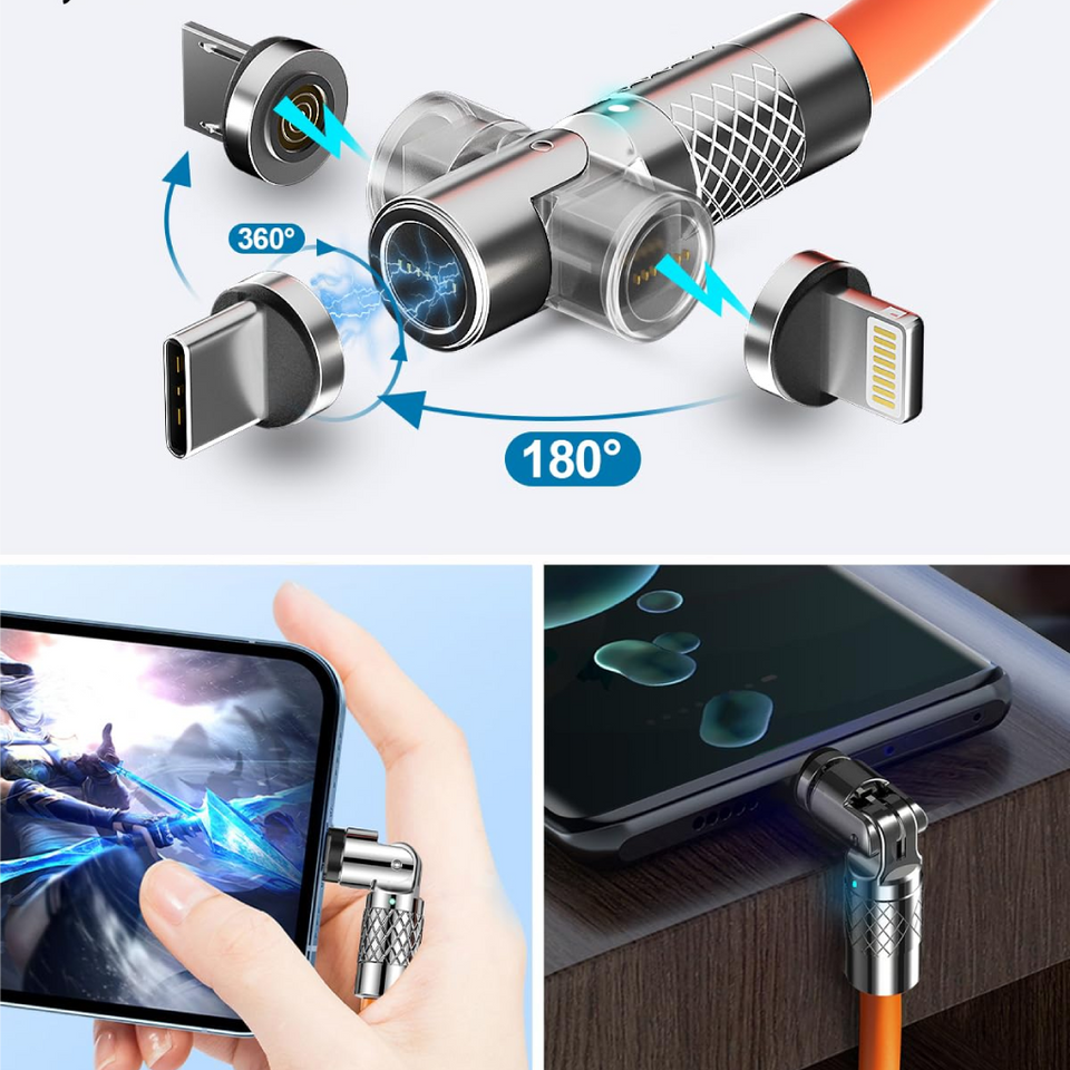 Câble De Charge Magnétique 3 En 1 Avec Cadeau Support Offert