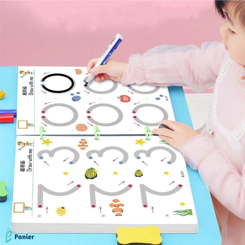 Cahier De Traçage Magique Réutilisable Avec Stylo Effaçable Pour Enfants