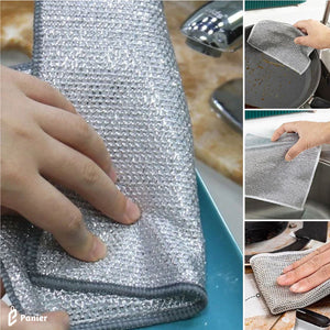 Chiffons À Vaisselle En Fil Métallique Polyvalents Pour Humides Et Secs .
