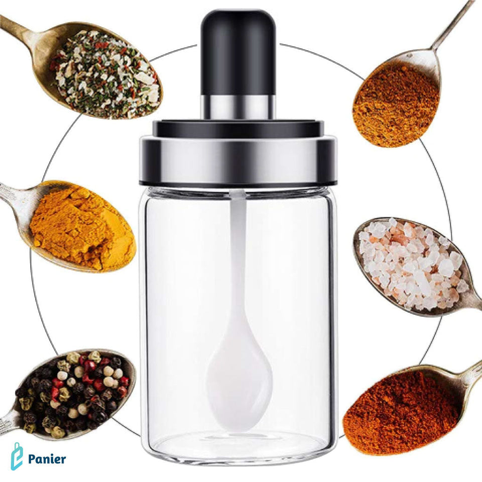 Bouteilles À Condiments Avec Brosse En Silicone Pour Huile  Cuillère Pour Les Épices  Tête De Miel